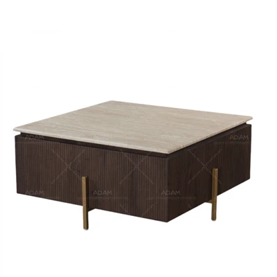 Mramorový konferenčný stolík na štvorcový travertín